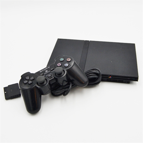 Playstation 2 Slim Konsol - Sort - SNR FC8732226 (B Grade) (Genbrug)